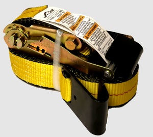 ANCRA 556 2" X 27' YELLOW WIDE HANDLE RATCHET STRAP W/ FLAT HOOKS