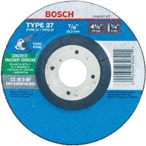 BOSCH 4-1/2"x 7/8 TYPE 27 WHEEL