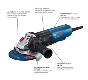 BOSCH GWS14-60PD 6" GRINDER W NO LOCK-ON PAD