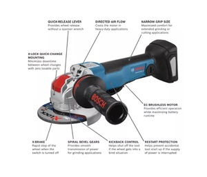 BOSCH GWX18V-50PC 4-1/2" X-LOCK GRINDER