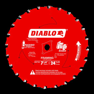 DIABLO D0724A 7-1/4"X 24T THIN KERF