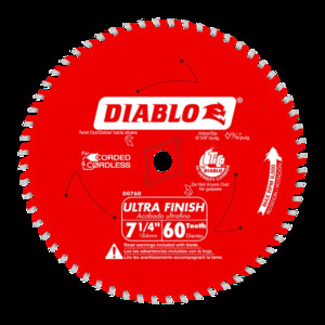 DIABLO D0760A 7-1/4"X60T FINE FINISH BLD