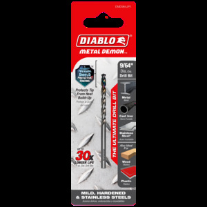 DIABLO DMD964JP1 9/64" METAL DRILL BIT FOR MILD, HARDENED
