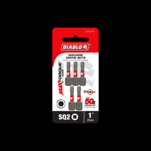 DIABLO DSQ21P5 5PK #2 SQ INSERT BIT 1"