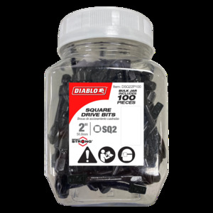 DIABLO DSQ22P100 100PK #2 SQ INSERT 1"
