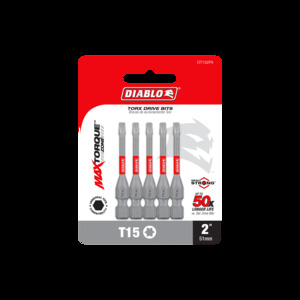 DIABLO DT152P5 5PK T15 INSERT BIT 2"