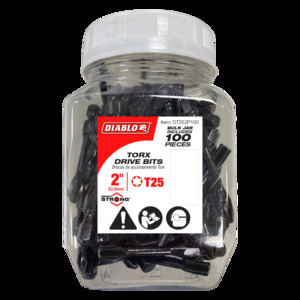 DIABLO DT252P100 100PK T25 INSERT 2"