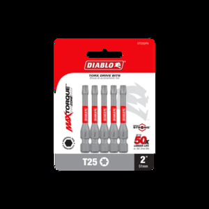 DIABLO DT252P5 2" #25 TORX DRIVE BITS 5PK
