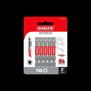DIABLO DT402P5 5 PK T40 INSERT BIT 2"