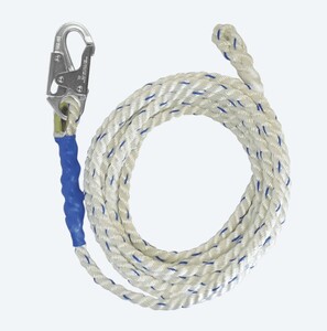 FALLTECH 8150 5/8" X 50' WHITE POLYESTER ROPE LIFELINE W/ BACK SPLICED END