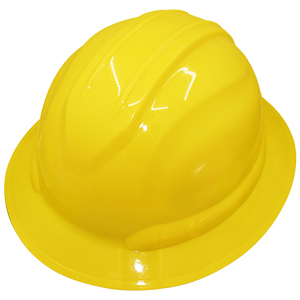 BULLHEAD SAFETY HARD HAT - FULL BRIM - YELLOW - UNVENTED