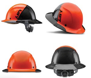 LIFT HDF50C-19OC FULL BRIM HARD HAT - ORANGE/BLACK - CARBON FIBER