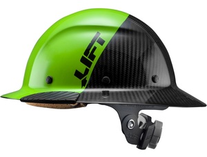 LIFT HDF50C-20GC FULL BRIM HARD HAT - GREEN/BLACK - CARBON FIBER