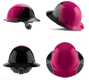 LIFT HDF50-21PK FULL BRIM HARD HAT - PINK/BLACK - FIBER REINFORCED RESIN