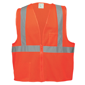 GLOBAL SAFETY VEST GLO-006-S HI/VIS ORANGE, SILVER REFLECTIVE