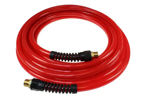 COILHOSE FLEXEEL 25 FT HOSE 1/4 X 25, STRAIN RELIEF FITTINGS, TRANSPARENT  ORANGE