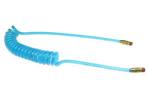 COILHOSE FLEXEEL COIL 1/4 X 15, 1/4" REUSABLE SWIVEL FITTINGS, TRNS BLUE