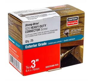 SIMPSON SDS25300-R25 1/4X3 CONNECTOR SCREW