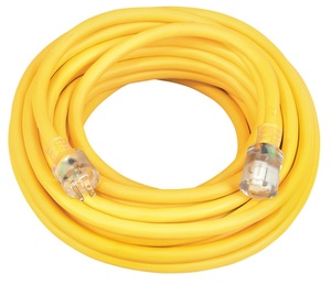 SOUTHWIRE 2589SW0002 12/3 YELLOW 100' 300V SJTW CORD