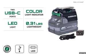 METABO HPT UC18DAQ4 18V/36V CHARGER AND USB-C ADAPTER