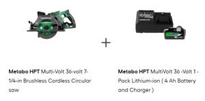 METABO HPT C3607DWA 36V MULTIVOLT 7-1/4 INCH REAR HANDLE CIRCULAR SAW **BARETOOL**